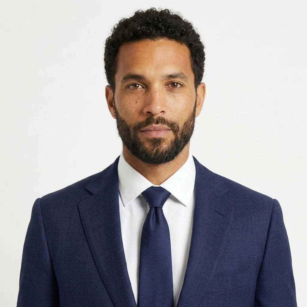 Navy Blue Tailored Suit Jacket