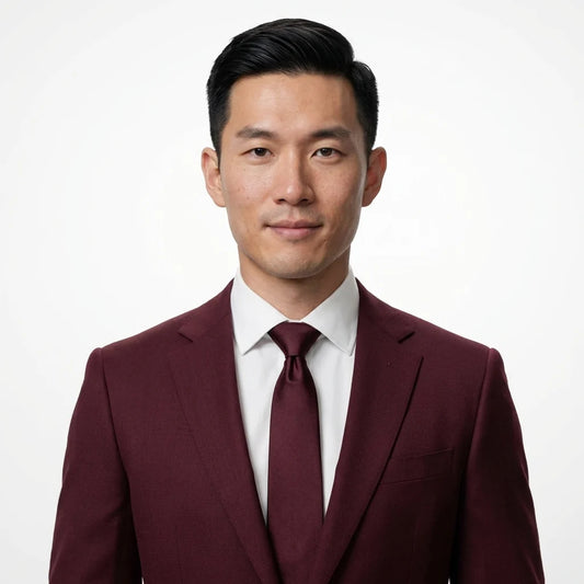 Burgundy Tailored Suit Jacket