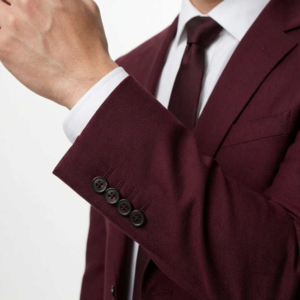 Burgundy Tailored Suit Jacket