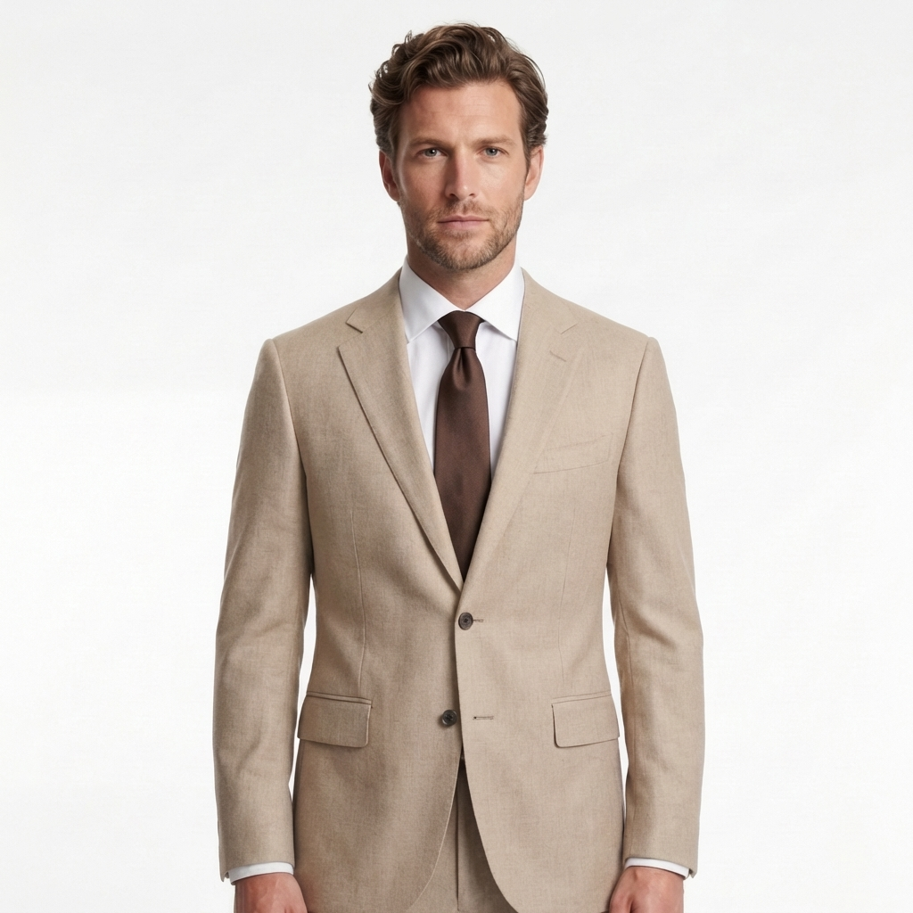 Beige Tailored Suit