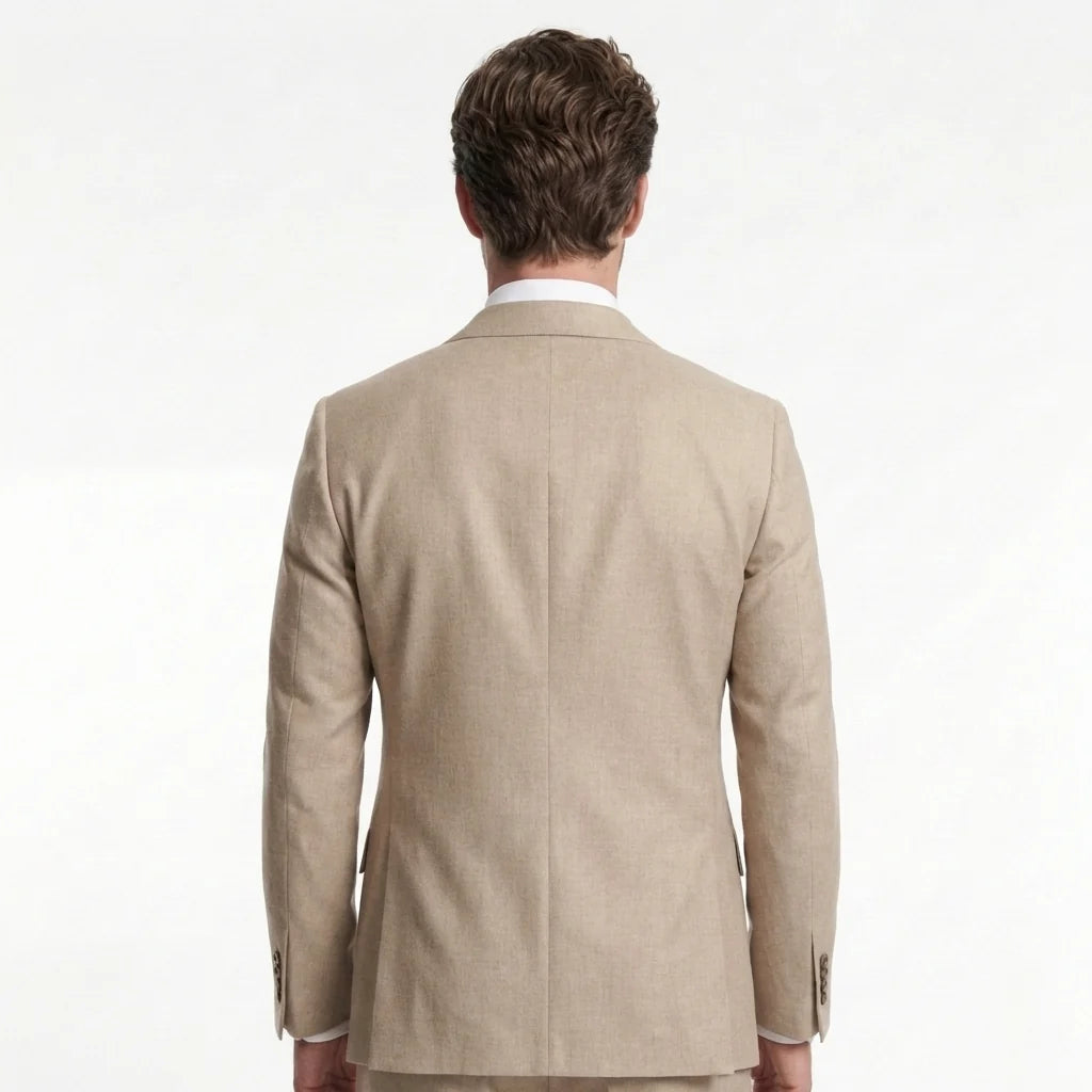 Beige Tailored Suit Jacket