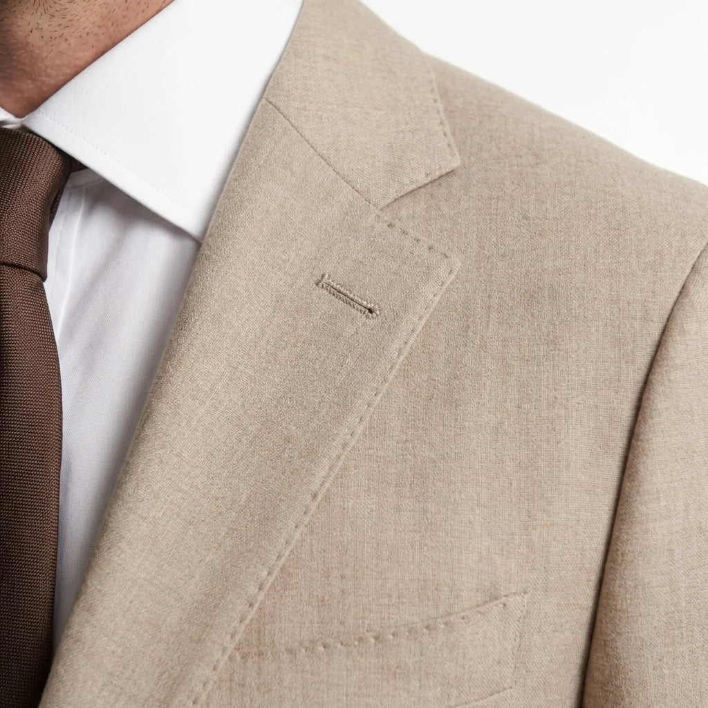 Beige Tailored Suit Jacket