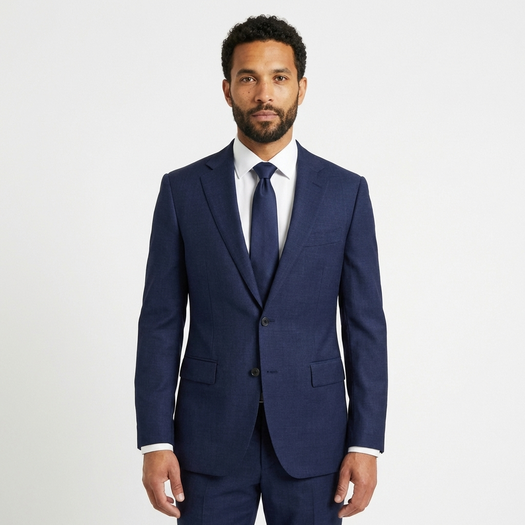 Navy Blue Tailored Suit Jacket