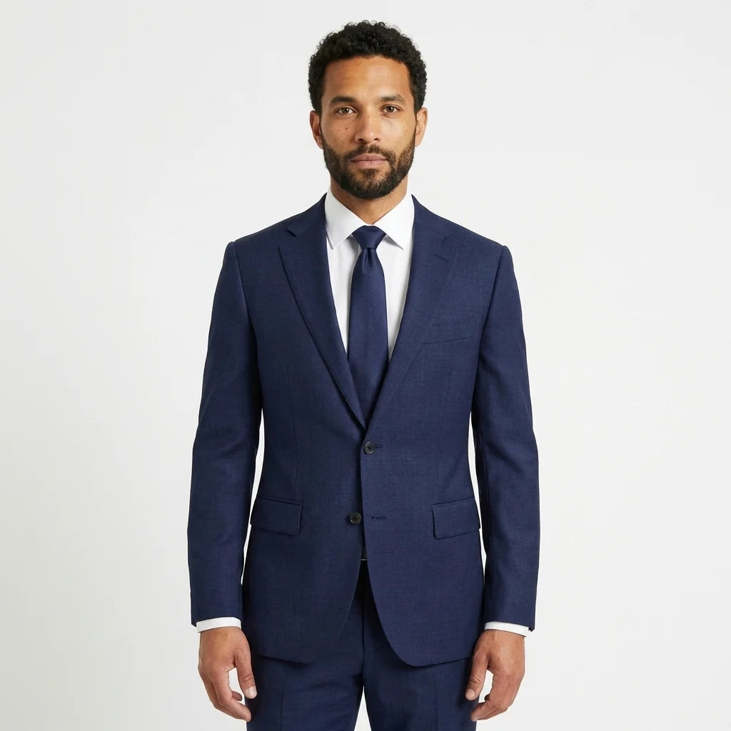 Navy Blue Tailored Suit Jacket