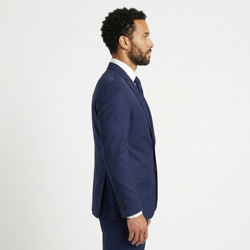 Navy Blue Tailored Suit Jacket