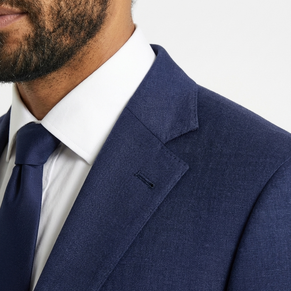 Navy Blue Tailored Suit Jacket