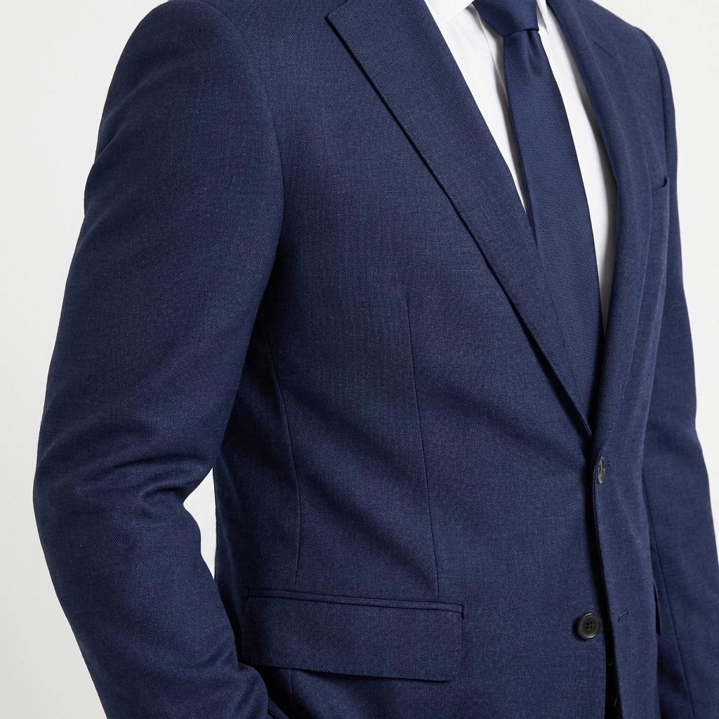 Navy Blue Tailored Suit Jacket
