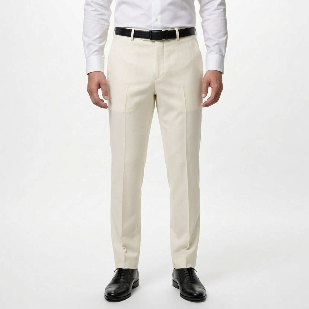 Off White Tailored Suit Trousers