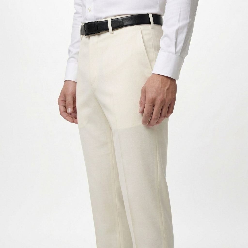 Off White Tailored Suit Trousers