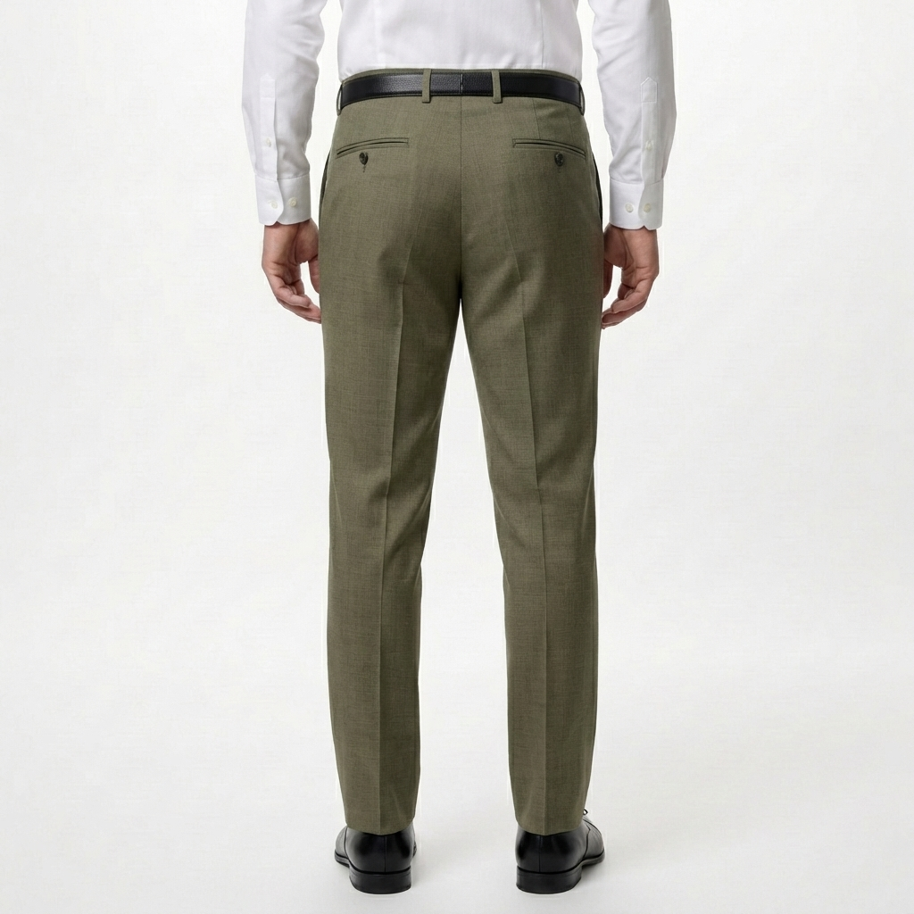 Olive Green Tailored Suit Trousers