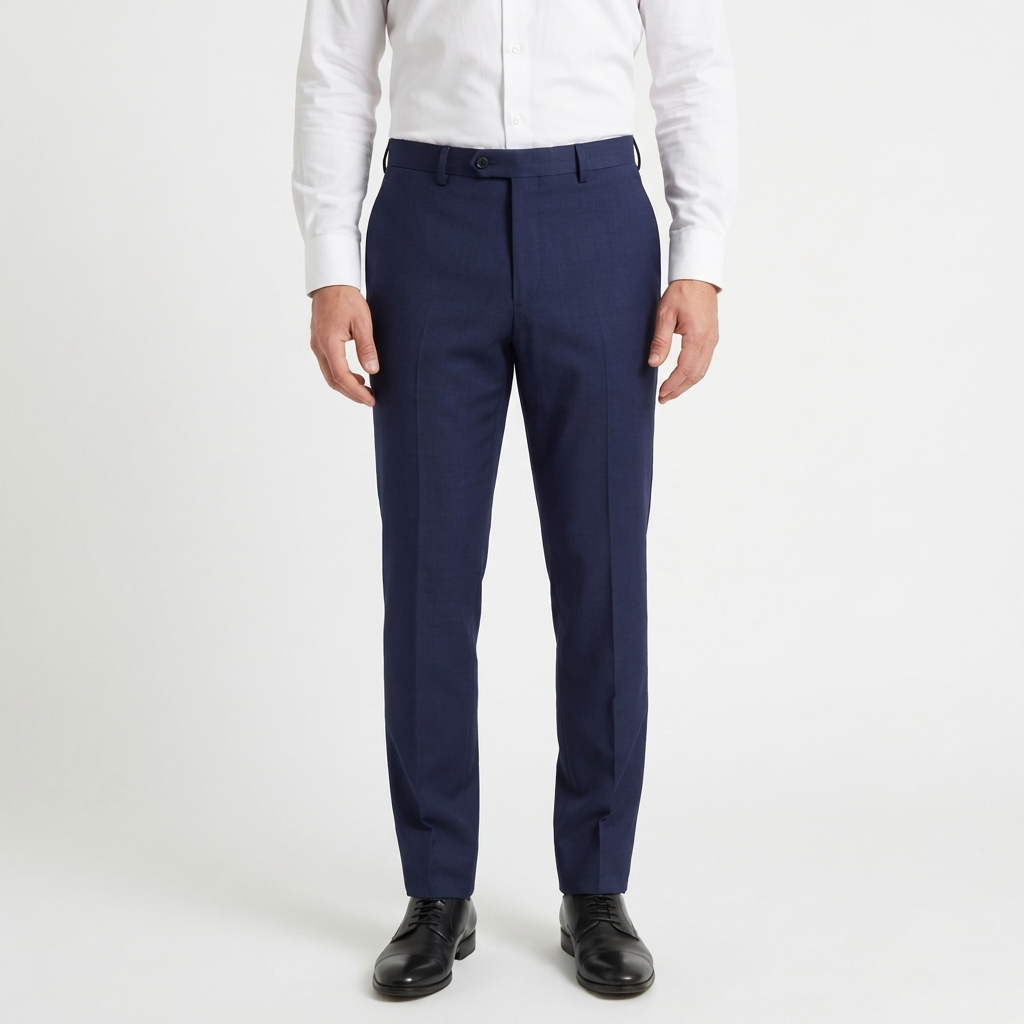 Navy Blue Tailored Suit Trousers