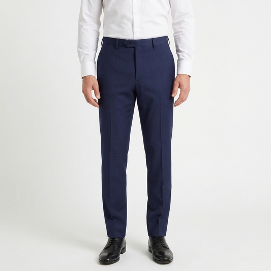 Navy Blue Tailored Suit Trousers