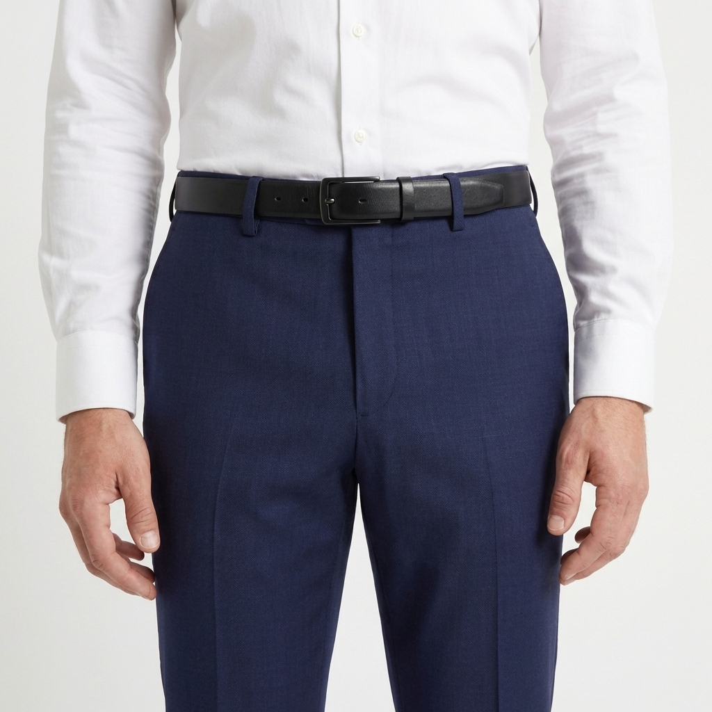 Navy Blue Tailored Suit Trousers