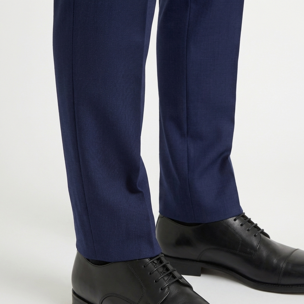 Navy Blue Tailored Suit Trousers