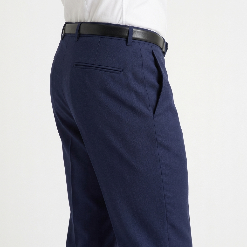 Navy Blue Tailored Suit Trousers
