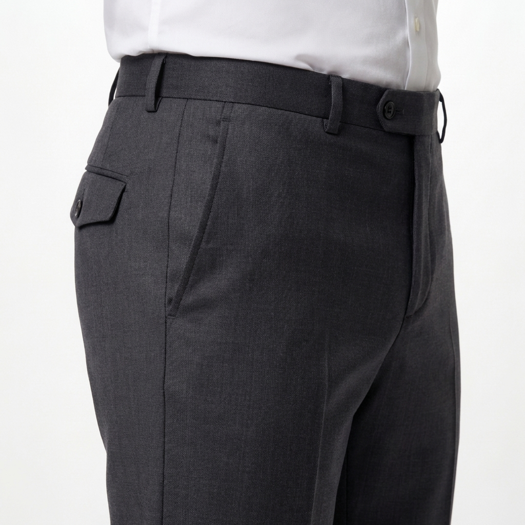 Charcoal Grey Tailored Suit Trousers