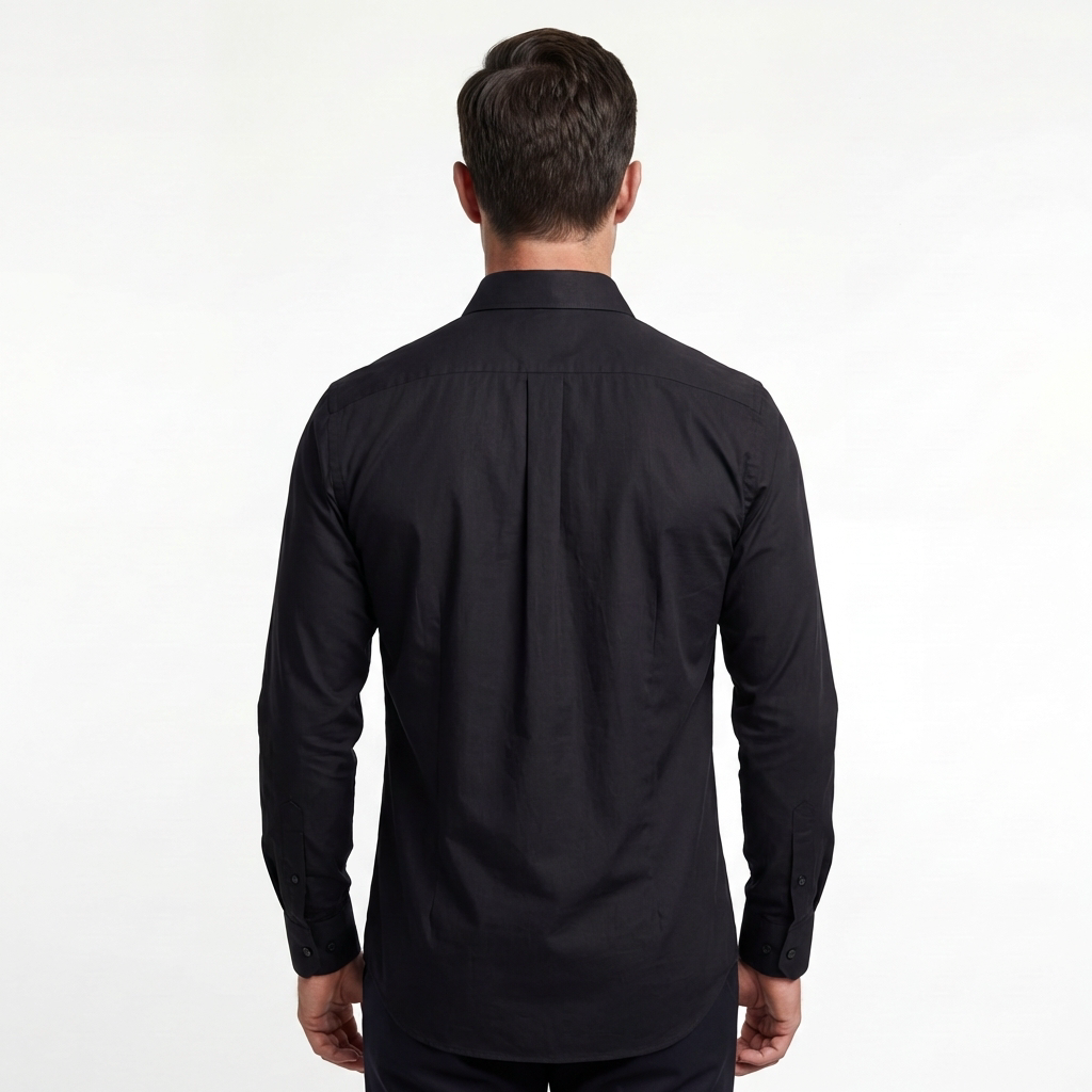 Tailored Black Cotton Shirt