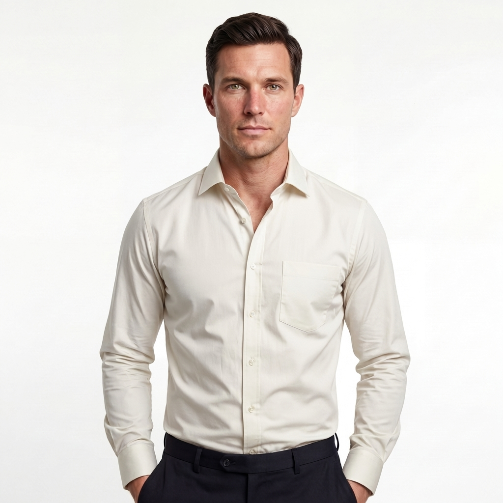 Tailored Off White Cotton Shirt
