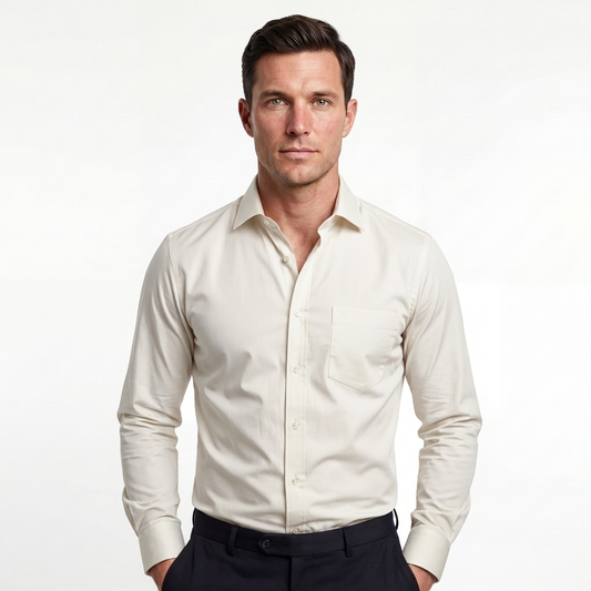 Tailored Off White Cotton Shirt