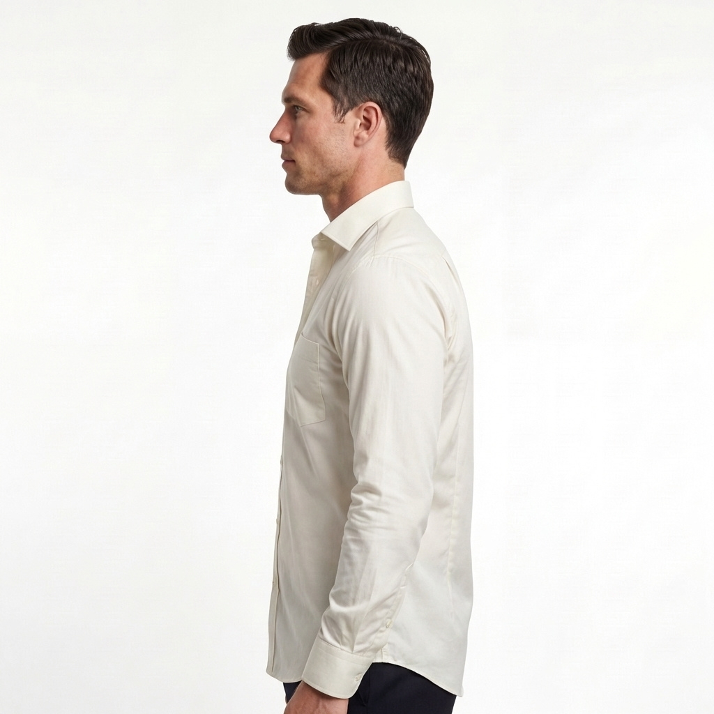 Tailored Off White Cotton Shirt