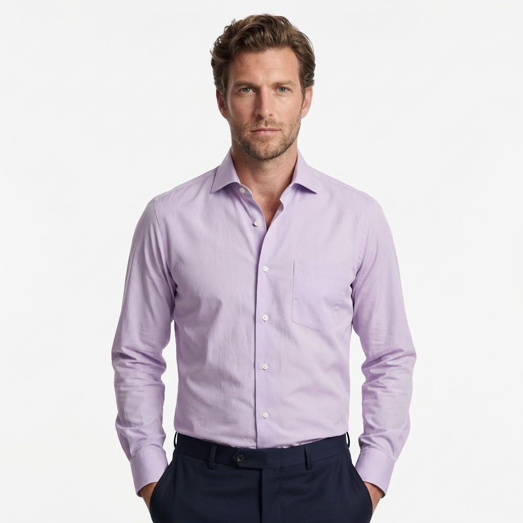 Tailored Lilac Cotton Shirt