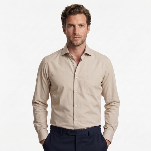 Tailored beige Cotton Shirt