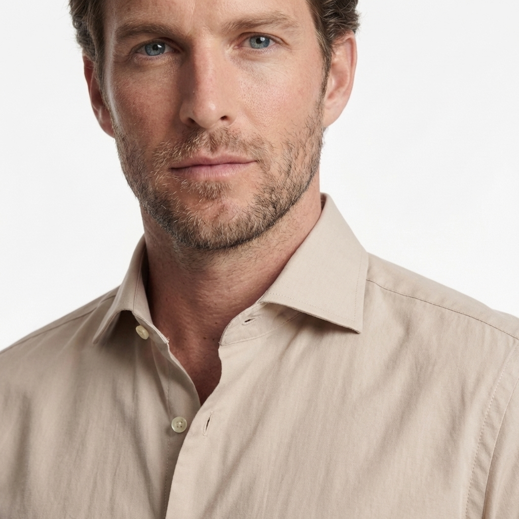 Tailored beige Cotton Shirt