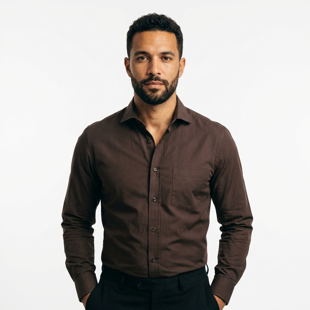 Tailored Brown Cotton Shirt
