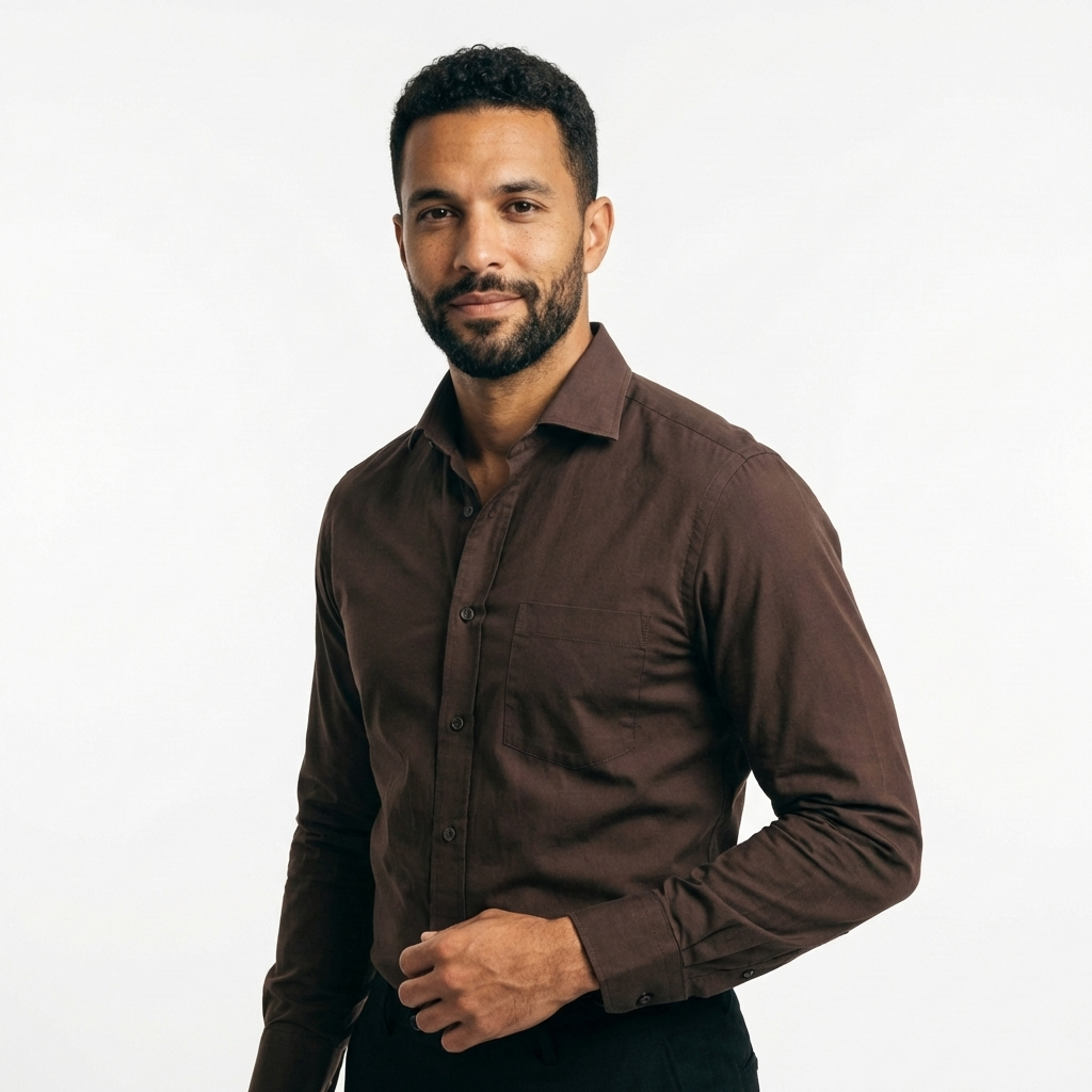 Tailored Brown Cotton Shirt