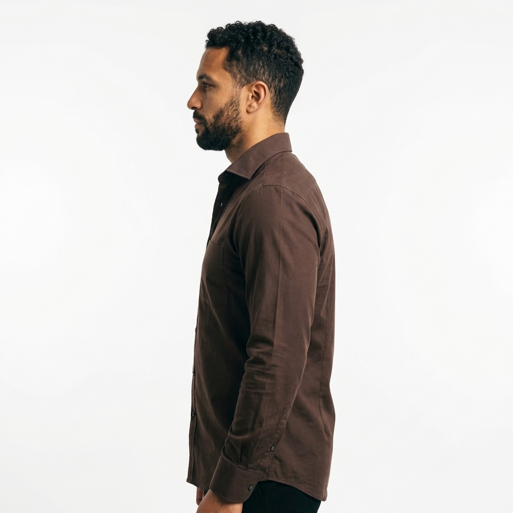Tailored Brown Cotton Shirt
