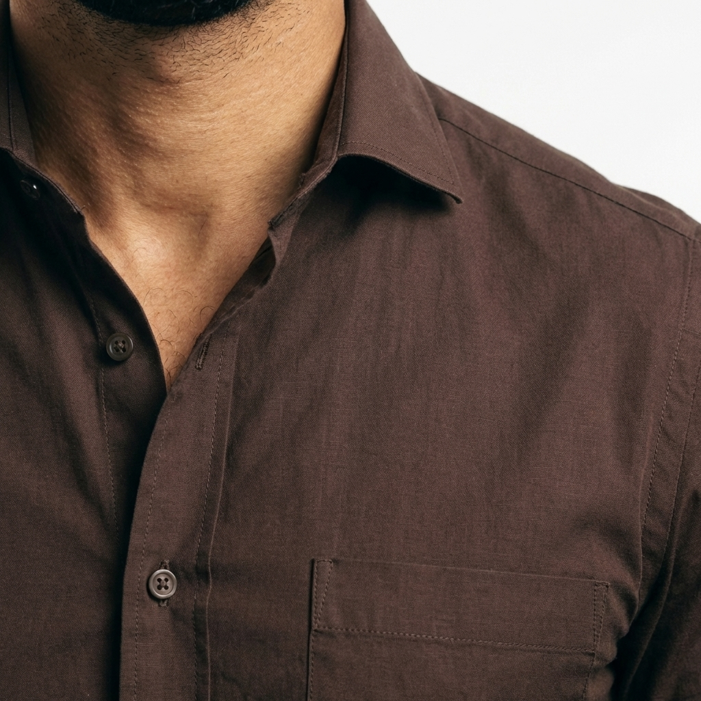 Tailored Brown Cotton Shirt