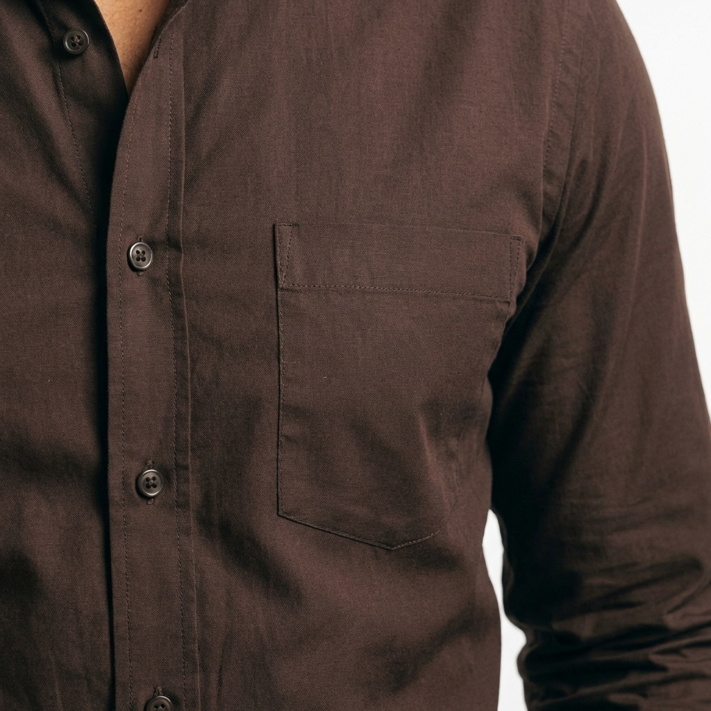 Tailored Brown Cotton Shirt