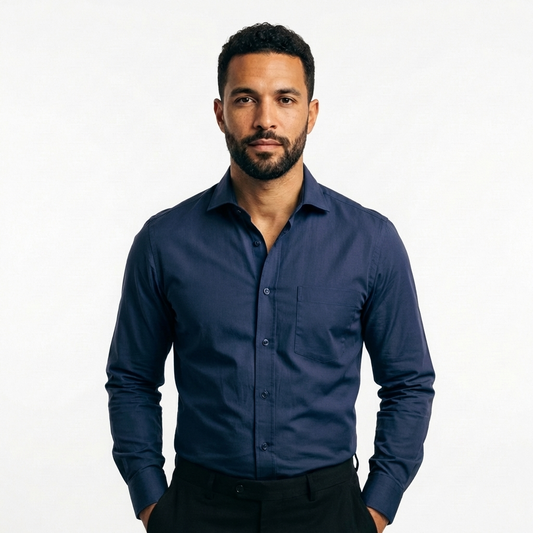Tailored Navy Blue Shirt