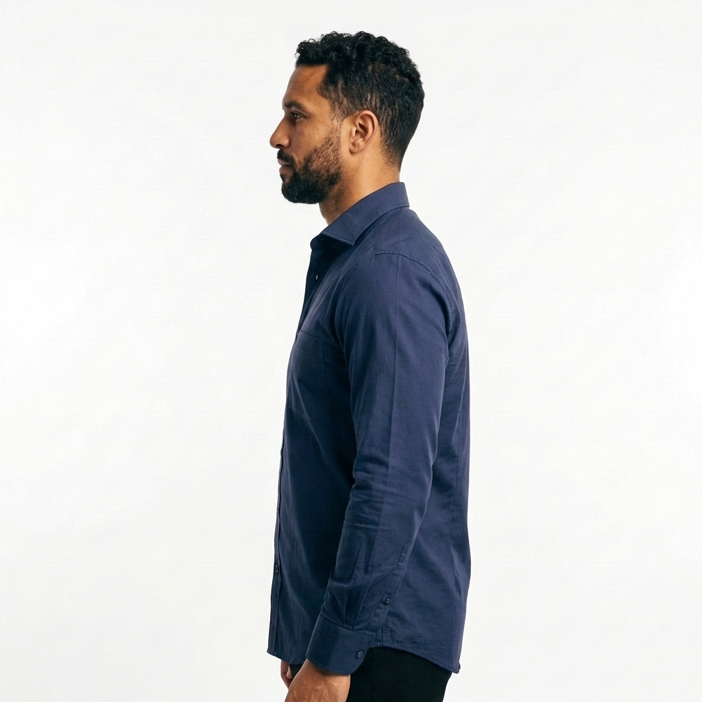 Tailored Navy Blue Shirt